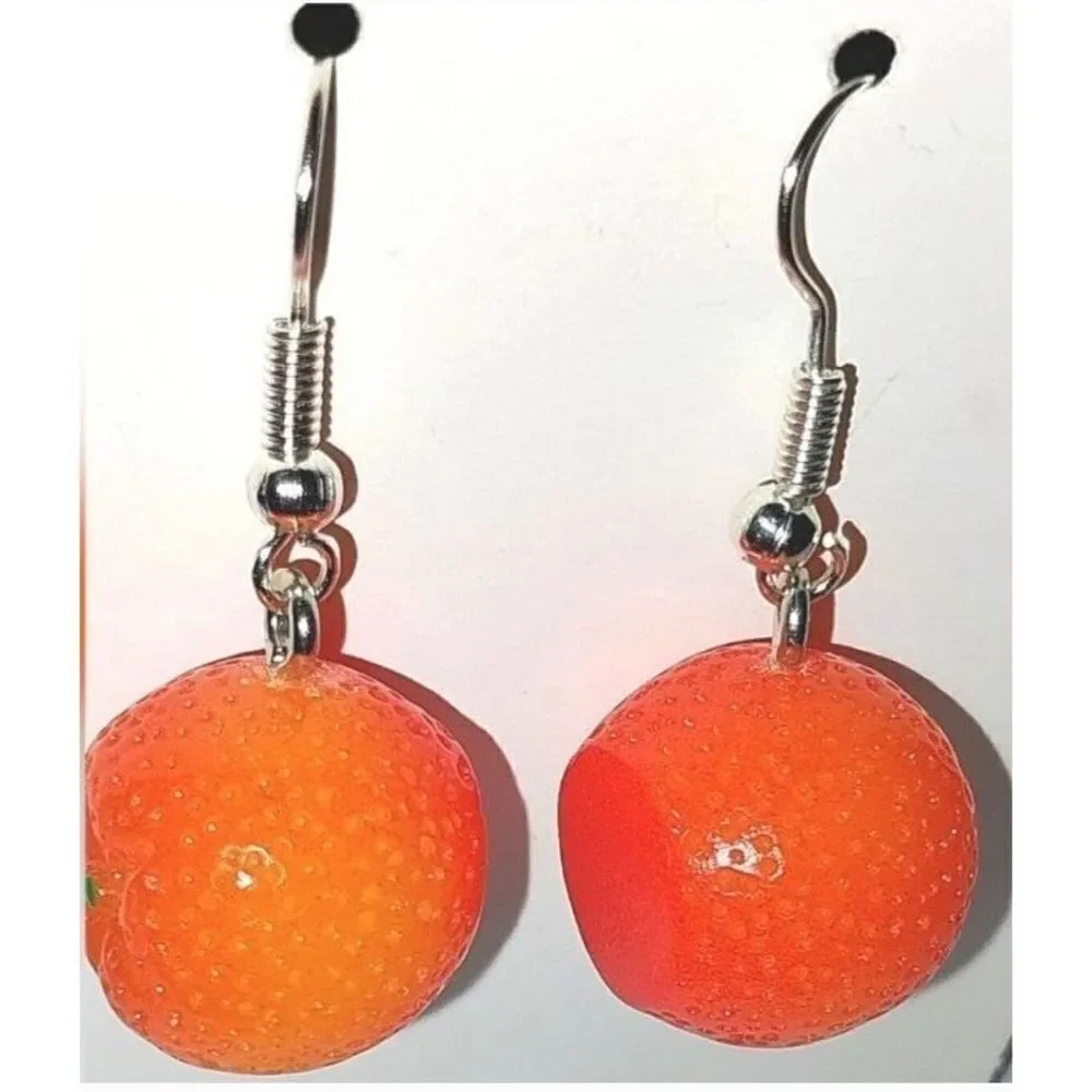 Super cute orange fruit earrings